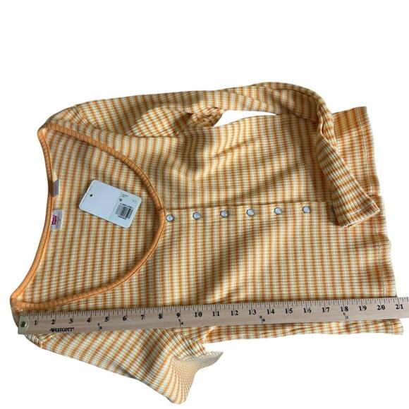 Levi’s Long Sleeve Britt Snap Front Striped Ribbed Top Womens Plus Size 1X New - Picture 8 of 13